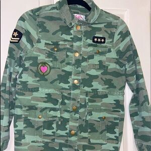 Justice camo multi pocket mid length jacket